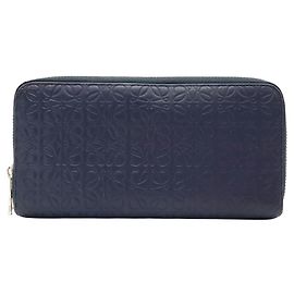 Carteira Longa de Couro Navy Loewe