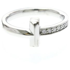 Autre Marque Anello Tiffany T One Narrow Diamanti in Oro Bianco 18K