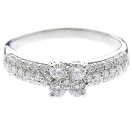 Autre Marque Anello fede Ponte Vecchio in platino 900 e diamanti