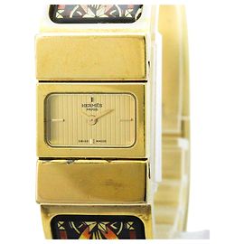 Hermès Reloj de mujer Hermes Loque chapado en oro Quartz LO1.201