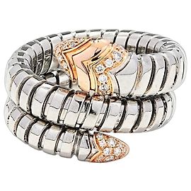 Bulgari Serpenti Tubogas Ring Roségold 18k Diamant Doppelwindung Gr. 55