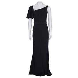 Alexander McQueen Schwarzes Asymmetrisches Maxi Kleid NWOT Sz.42 Gebraucht