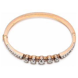 Autre Marque Bracciale Art Nouveau antico 1,65ct diamanti oro 585/14k Gioielli Vintage 18cm