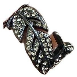 Anillo Zadig & Voltaire de metal negro con hojas y pedrería