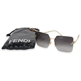 Fendi Grey Gradient Lens Fendi First Crystal Square Sunglasses