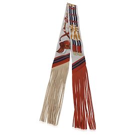 Hermès Twilly Jumping Fringe in seta Creme Alezan Anthracite