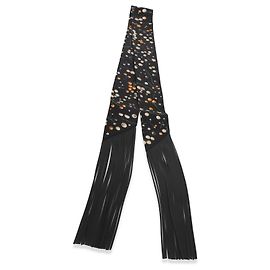 Hermès Noir Beige Dore Orange Silk Red Berries Fringe Twilly