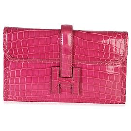Hermès Mini Jige Clutch in coccodrillo Niloticus lucido fucsia