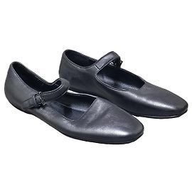 The Row Bailarinas Mary Jane de piel negra