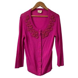 cardigan in maglia con applicazioni floreali kate spade new york