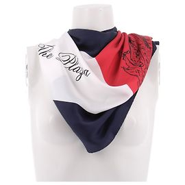 Tommy Hilfiger X The Plaza Silk Scarf Navy Blue
