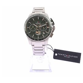 Tommy Hilfiger Reloj cronógrafo de acero inoxidable con esfera verde