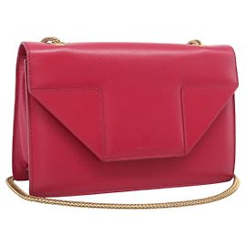 Autre Marque Saint Laurent Betty Chain Shoulder Bag Leather Pink Gold 314516