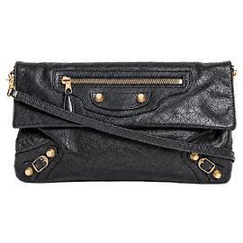 Balenciaga Borsa a tracolla Giant 12 Envelope Strap Clutch in pelle di agnello grigia