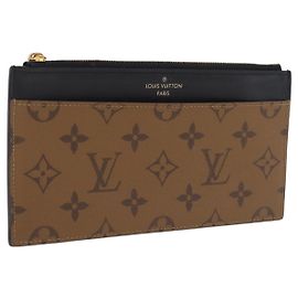LOUIS VUITTON Monogram Reverse Slim Purse Long Wallet M80390 LV