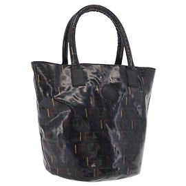 FENDI Hand Bag Patent leather Black Gold