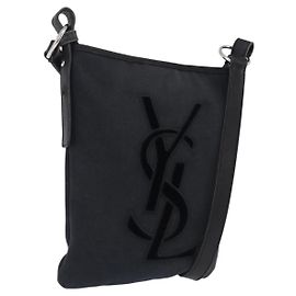 Autre Marque Saint Laurent Schultertasche Canvas Black Silver