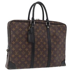 LOUIS VUITTON Monogram Macassar Porte Documents Voyage Bag M52005 LV