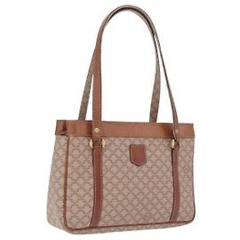 Céline CELINE Macadam Canvas Tote Bag PVC Beige Gold