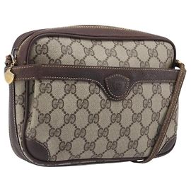 GUCCI GG Supreme Shoulder Bag PVC Beige Gold 007 904 0423