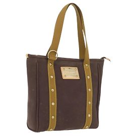 LOUIS VUITTON Antigua Cabas MM Tote Bag Canvas Brown M40086 LV