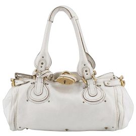 Chloé Chloe Paddington Tasche aus weißem Leder