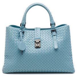 Bottega Veneta Tote Roma Medium in Nappa Intrecciato Blu