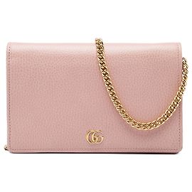 Gucci GG Marmont Wallet On Chain aus Kalbsleder in Rosa