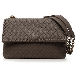 Bottega Veneta Borsa a spalla Olimpia Small in Nappa Intrecciato Marrone