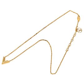 Louis Vuitton Gold Plated Essential V Halskette Gold