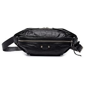 Balenciaga Motocross Classic Neo Lift Gürteltasche aus schwarzem Lammleder