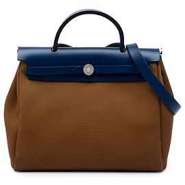 Hermès Brown Toile Herbag Zip Retourne Verso 31
