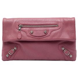 Balenciaga Giant 12 Motocross Envelope Clutch aus rosa Ziegenleder