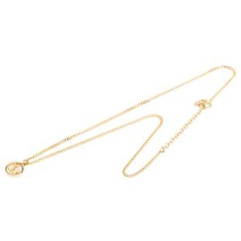 Dior Gold Halskette mit rundem logo-plattiertem Anhänger