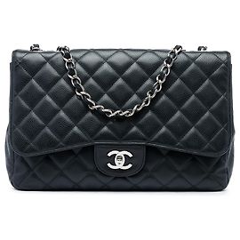 Chanel Black Jumbo Classic Caviar Single Flap