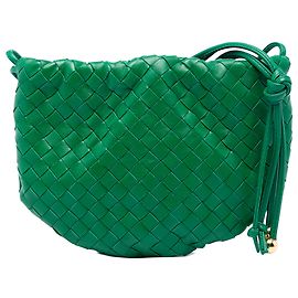 Bottega Veneta Mini Bulb Crossbody in Nappa Intrecciato Verde