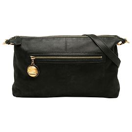 Fendi Bolsa Tiracolo Forever Vitello Savana em Bezerro Metálico Preto