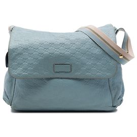 Borsa fasciatoio Gucci Blue Guccissima Web con patta