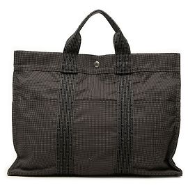 Hermès Gray Canvas Herline MM