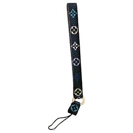 Louis Vuitton Monogram Correa para Teléfono Piel Negra
