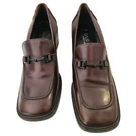 Gucci Leder-Loafer Horsebit Burgund