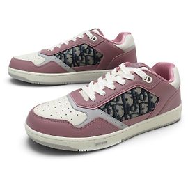 NEW DIOR SNEAKERS B27 3SN272ZIR 42 PINK LEATHER SHOES