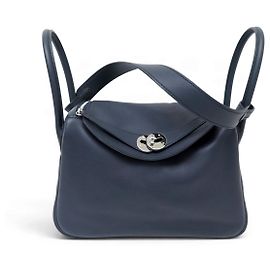 Hermès NOVO SAC A MAIN HERMES LINDY 26 PM COURO SWIFT BLEU ANCRE DARK BLUE
