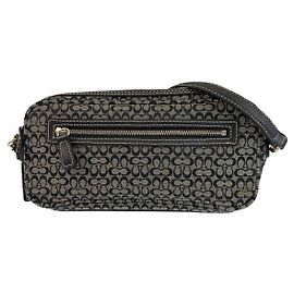 Bolso de hombro mini de piel y lona Signature COACH
