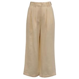 Autre Marque Pantalones anchos plisados Parker de Posse en lino amarillo