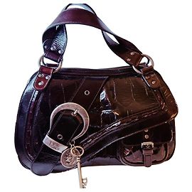 Borsa Dior Gaucho in pelle verniciata marrone