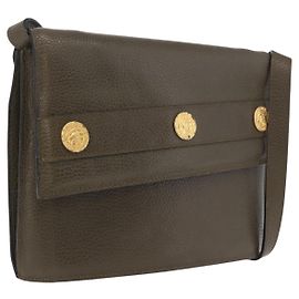 Céline Borsa a spalla in pelle kaki