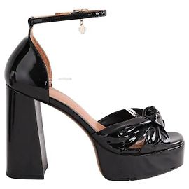 Maje black patent leather heels