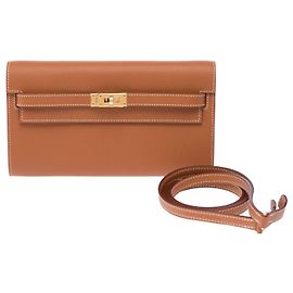 Hermès HERMES Kelly to go Tasche aus goldfarbenem Leder - 104043