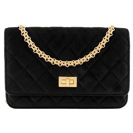 CHANEL - Borsa a tracolla Wallet On Chain 2.55 in velluto nero